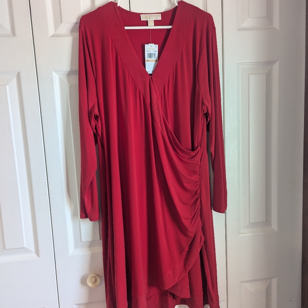 Michael Kors Crimson Red V neck dress